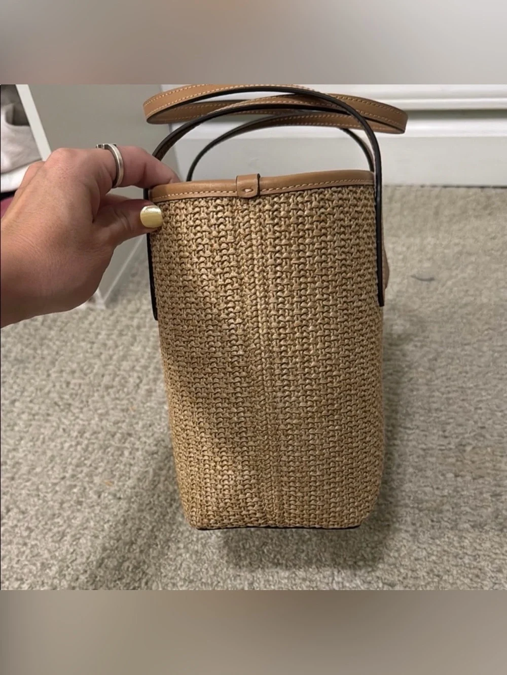 Coach Small City Straw Tote